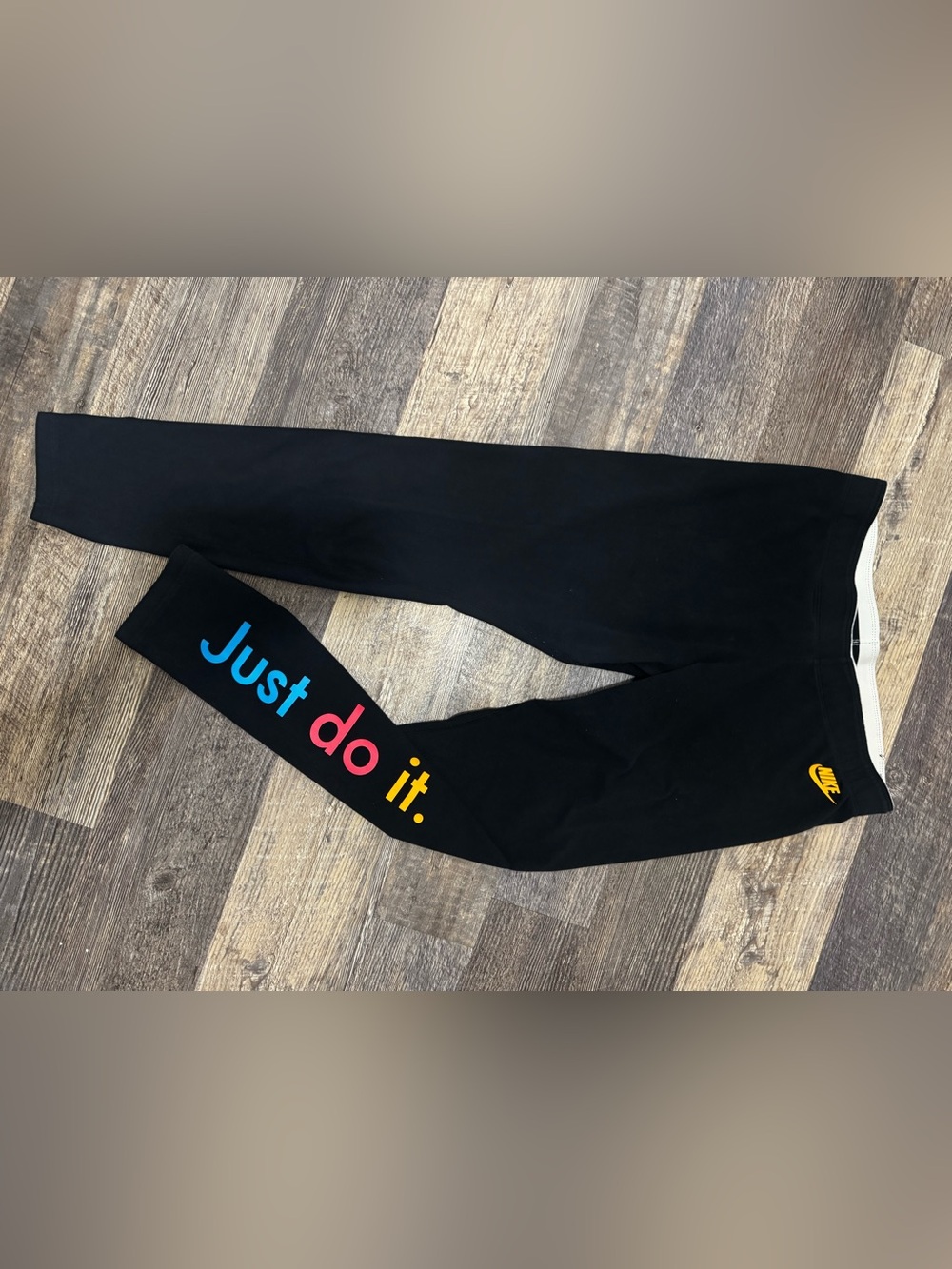 Nike “Just Do It.” Leggings – Black | Colorful Graphic | Women’s
